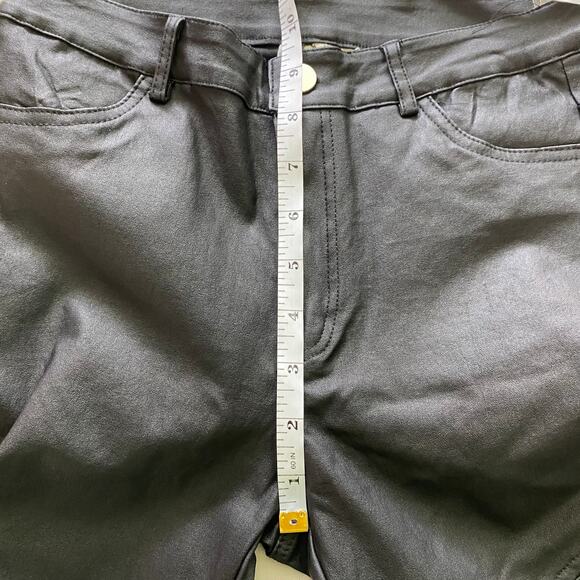 PPLA Jackie Faux Leather Style Knit Moto Pants Size Medium EUC Stretch Black - Picture 11 of 11